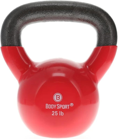 Body Sport Cast Iron Vinyl Coated Kettlebells –