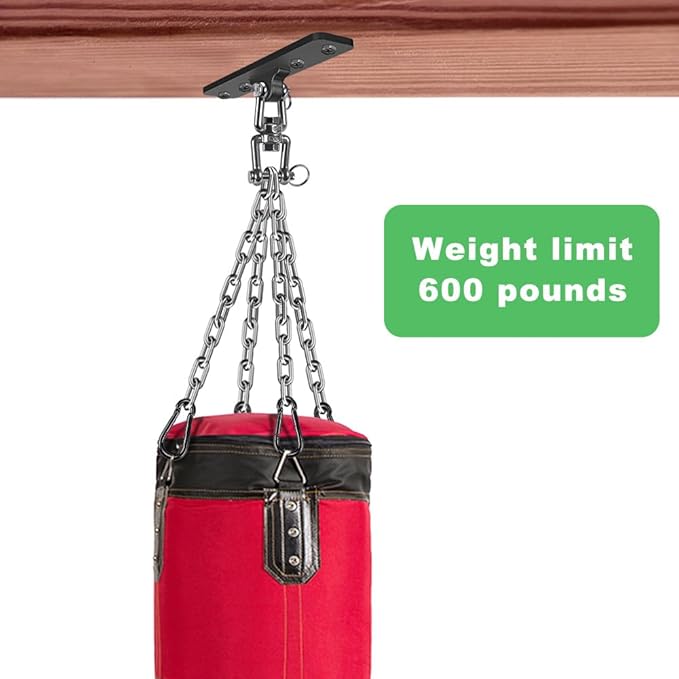 Dolibest Heavy Bag Hanger,Wall Ceiling Mount Hook 360° Rotation Wood Beam Holder Body Weight Strength Training Systems, Aerial Yoga Swing & Hammock, Resistance Band for Wooden Sets(600 LB Capacity)