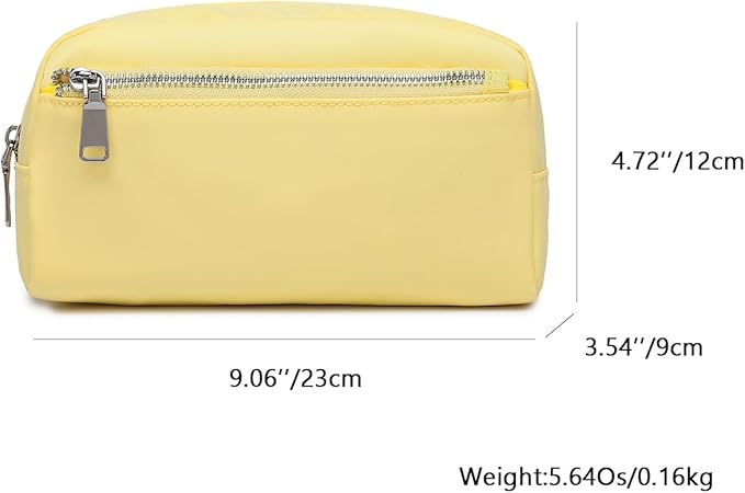 Nylon Female cosmetic bags Canvas toiletry bags Wash bags with large capacity Simple design (Nylon/Yellow)