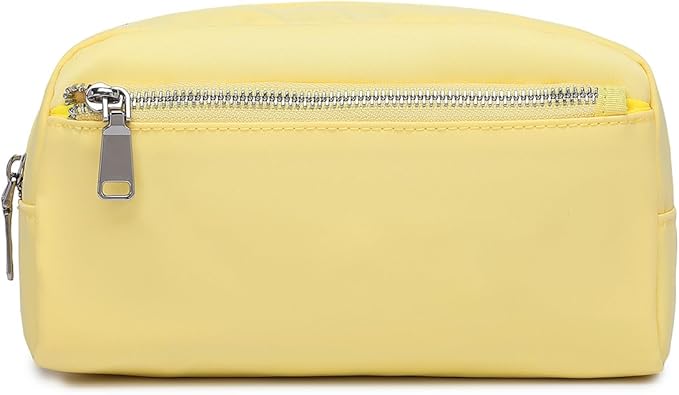 Nylon Female cosmetic bags Canvas toiletry bags Wash bags with large capacity Simple design (Nylon/Yellow)