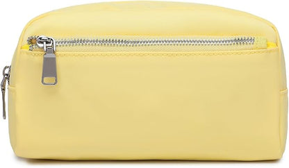 Nylon Female cosmetic bags Canvas toiletry bags Wash bags with large capacity Simple design (Nylon/Yellow)