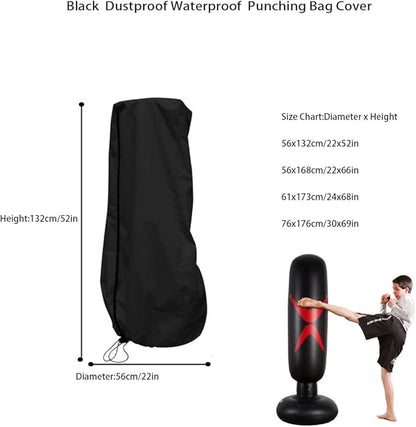 J&C Punching Bag Cover Outdoor Waterproof 420D Dustproof Standing Boxing Bag Cover Boxing Punching Bags Heavy Bags for Sports Outdoors Exercise Black