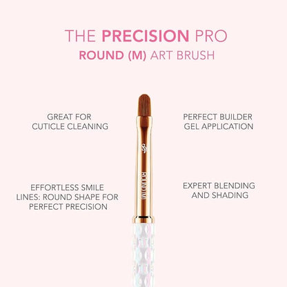 Kiara Sky Nail Art Brush | M Round | for cleaning around cuticle, applying builder gel and even creating the perfect French manicure!