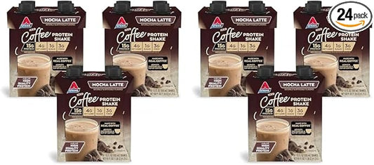 Atkins Mocha Latte Iced Coffee Protein Shake, 15g Protein, Low Glycemic, 4g Net Carb, 1g Sugar, Keto Friendly (Pack of 2)