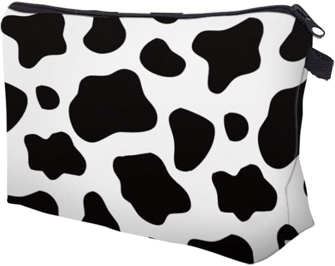 Cute Travel Makeup Bag Cosmetic Bag Small Pouch Gift for Women (Cow Print)