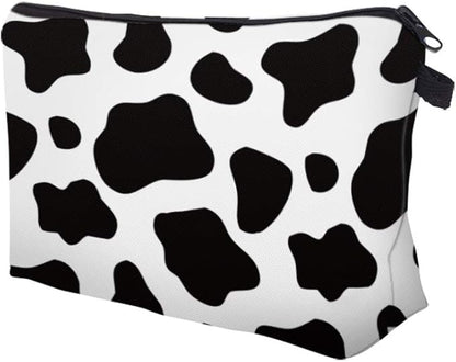 Cute Travel Makeup Bag Cosmetic Bag Small Pouch Gift for Women (Cow Print)