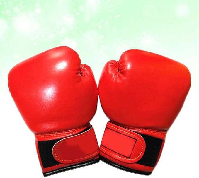 Garneck Kids Boxing Gloves Training Gloves Training Mitts Junior Punch PU Leather Sponge Filled for Toddler and Youth Red