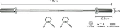 Threaded Chrome Barbell Bar 1-2 Inch Barbell Diameter