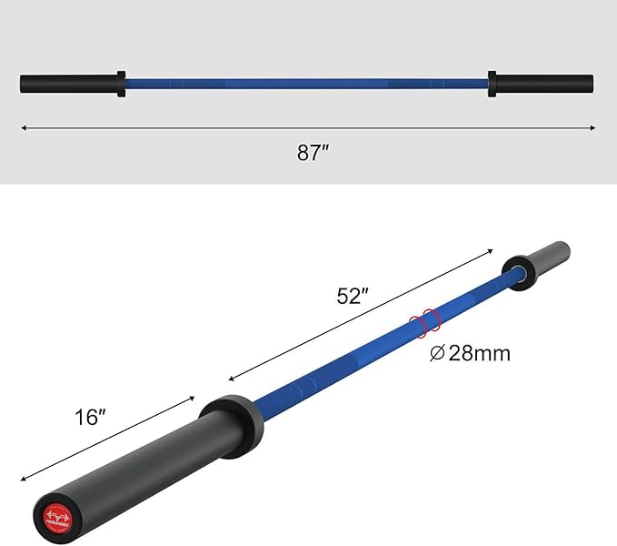 Olympic Barbell EZ Bar Curl Bar 4ft/5ft/7ft 2 Inch (300lb/330lb/400lb/700lb/1000lb/1500lb)