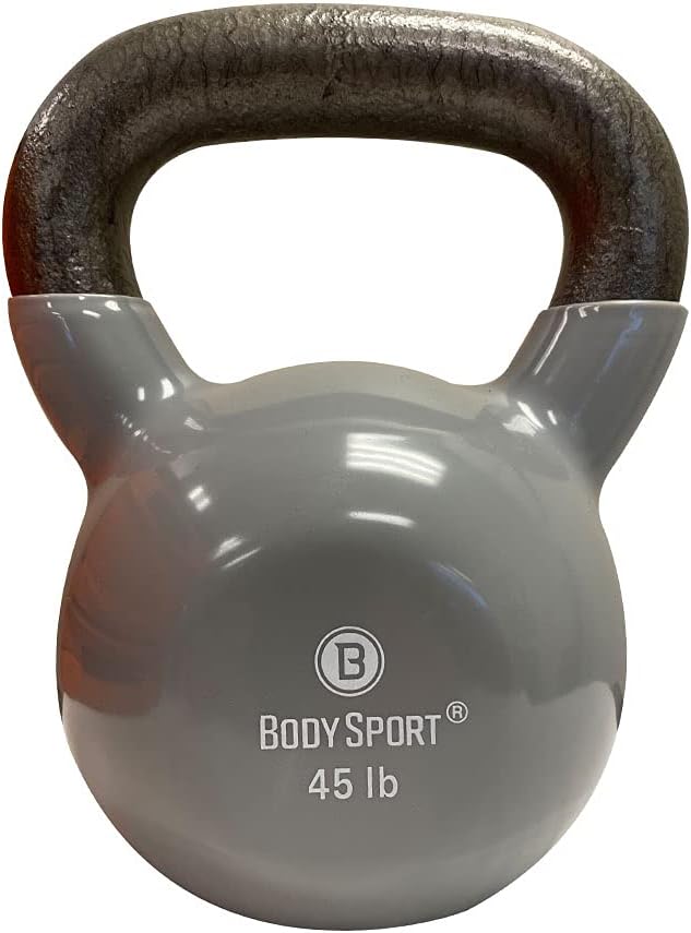 Body Sport Cast Iron Vinyl Coated Kettlebells –