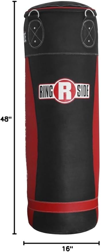 Ringside Large Leather Heavy Bag, Punching Bag for Boxing Training and Workout, Includes Heavy Bag Chain and Swivel