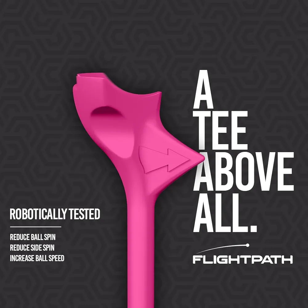 FLIGHTPATH Premium Golf Tees - 3.25" Durable Plastic Golf Tees Designed to Enhance Golf Shot Distance & Precision - Robotically Tested to Reduce Ball Spin - USGA Approved Golf Equipment