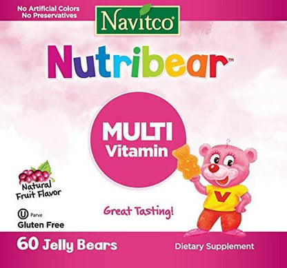 Navitco. Kosher NutriBear Multi Vitamin Great Tasting Jellies - 60 Bears