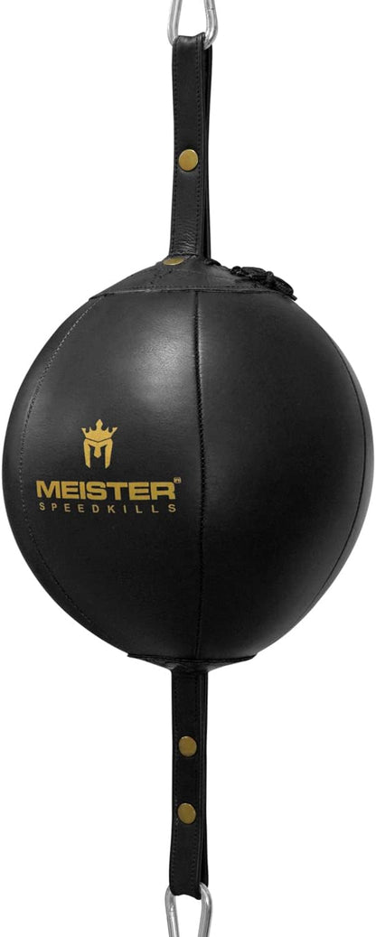 Meister SpeedKills Double-End Leather Speed Bag w/Bungees & Lightweight Latex Bladder