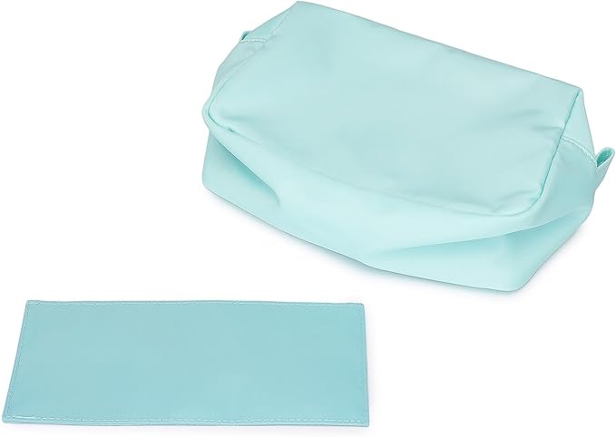 Organizer Bag Lightweight Cosmetic Bag with Ring Clasp Perfect Travel Makeup Bag for Women nylon Stand Up Design (Mint Green/Nylon)