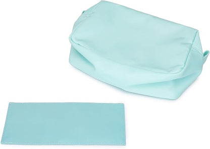 Organizer Bag Lightweight Cosmetic Bag with Ring Clasp Perfect Travel Makeup Bag for Women nylon Stand Up Design (Mint Green/Nylon)