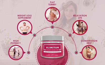 SLIMITUM Organic Inulin Powder (Agave) - 01 Pack Inulin Prebiotic Fiber for Colon and Gut Health, Premium Quality, Intestinal Support - 400g