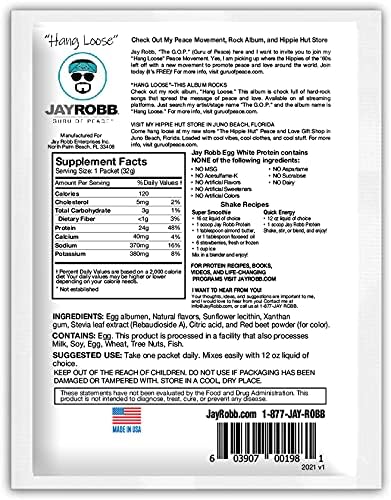 Jay Robb Strawberry Egg White Protein Powder, Low Carb, Keto, Vegetarian, Gluten Free, Lactose Free, No Sugar Added, No Fat, No Soy, Nothing Artificial, Non-GMO, Individual Packets
