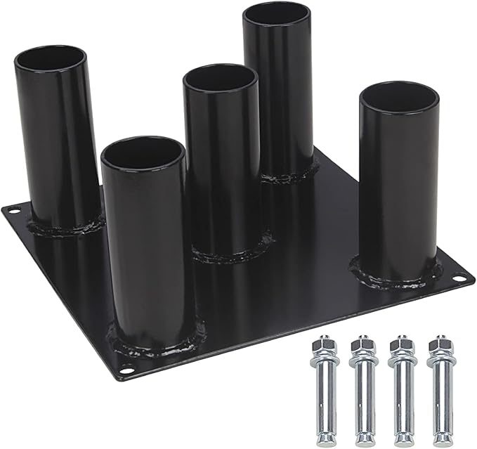 Butizone Barbell Holder Floor Stand Vertical, Corner Weight Bar Storage Rack for Home Gym, Fit for 2 inch Olympic Bars, Curl Bars, Hex Bars, Trap Bars, Triceps bars, Holds 5 Bars