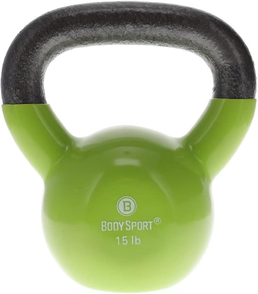 Body Sport Cast Iron Vinyl Coated Kettlebells –