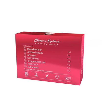 Skin Glow Facial Kit - Single Use | 7 Steps Skincare Set | Reduces Dark Circles | Gently Removes Dead Skin | Restores Clear & Radiant Skin