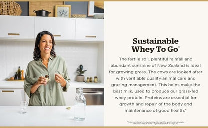 Solgar Grass Fed Whey to Go Protein Powder Vanilla, 11.9 oz - 20g of Grass-Fed Protein from New Zealand cows - Great Tasting & Mixes Easily - Supports Strength & Recovery -, 13 servings