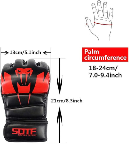 SOTF Punching Gloves for Adults MMA Training Gloves Men Fight Boxing Gloves Open Fingers Women