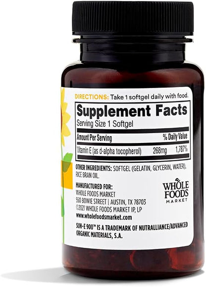 365 by Whole Foods Market, Sunflower Vitamin E, 60 Count (Pack of 2)