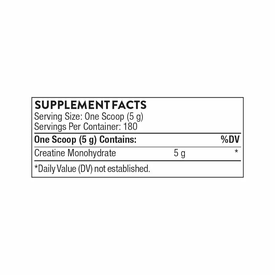 THORNE Creatine - Micronized Creatine Monohydrate Powder, Amino Acid Support for Muscles, Cellular Energy & Cognitive Function* - Unflavored - NSF Certified for Sport - 5 g per Serving - 180 Servings