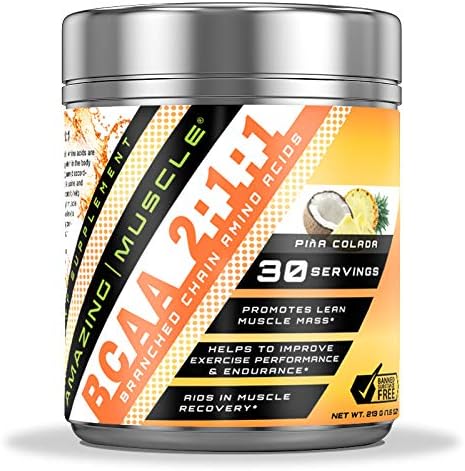 2:1:1 Branched Chain Amino Acids Supplement | 6000 Mg Per Serving Supplement | Pina Colada Flavor | 30 Servings