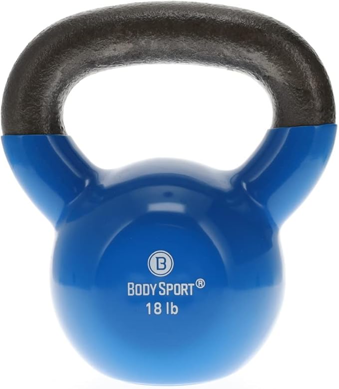 Body Sport Cast Iron Vinyl Coated Kettlebells –