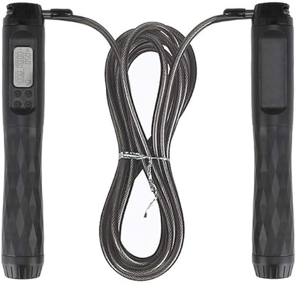 Zoë's Corner: Cordless Weighted Digital Counter Jump Rope for Crossfit Cardio WOD, Exercise, Boxing, Martial Arts, MMA Training, Gym Fitness. Illuminated LED, Rotation-Calorie Counter.