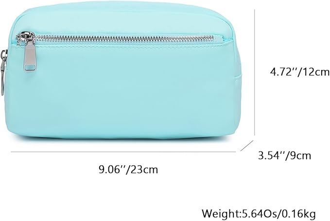 Nylon Female cosmetic bags Canvas toiletry bags Wash bags with large capacity Simple design (Nylon/Mint Green)