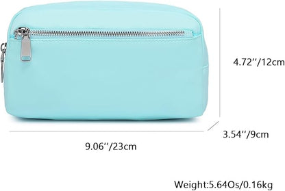 Nylon Female cosmetic bags Canvas toiletry bags Wash bags with large capacity Simple design (Nylon/Mint Green)