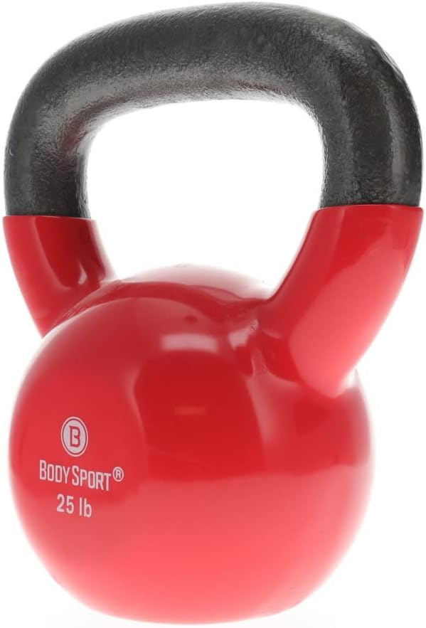 Body Sport Cast Iron Vinyl Coated Kettlebells –