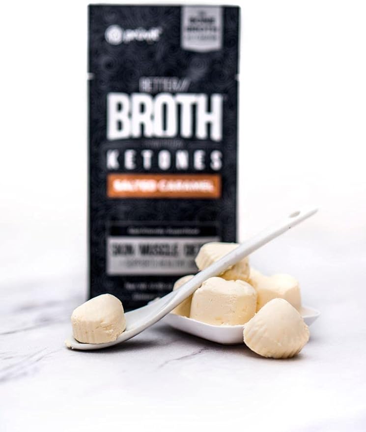 Pruvit Better Broth Salted Caramel for Joint Support, Muscle Recovery and for Improving The Appearance of Skin and Hair - 20 Count