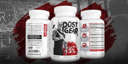 5% Nutrition Rich Piana Post Gear PCT Support Booster | Estrogen Blocker, Aromatase Inhibitor | Post Cycle Therapy Supplement | DAA, DIM, Longjack, Stinging Nettle, Milk Thistle, 240 Capsules
