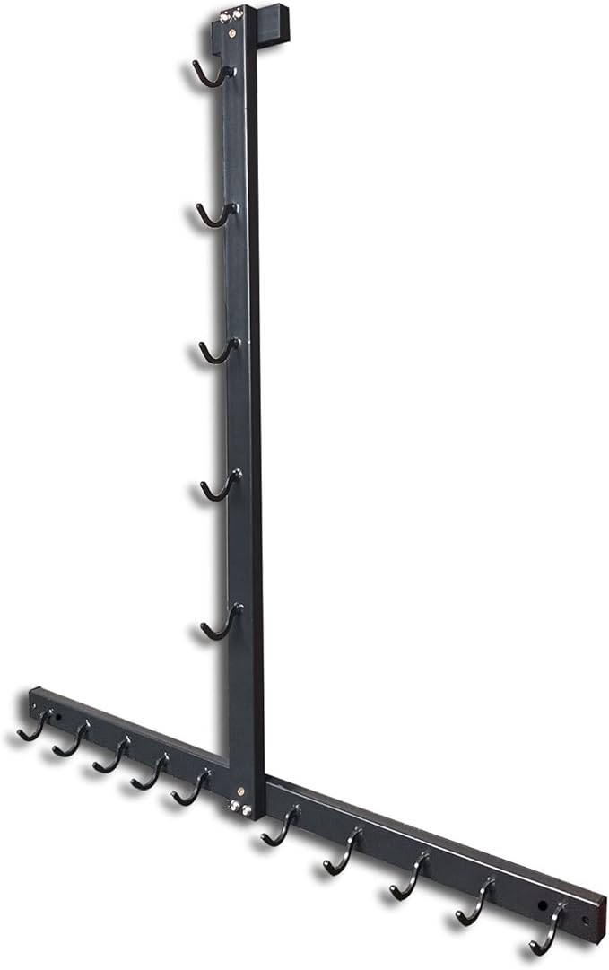 Gym Fitness LAT Pull Down Bar Storage Rack for Mag Grip - Heavy Duty A-Frame Stand for LAT Pulldown Attachments