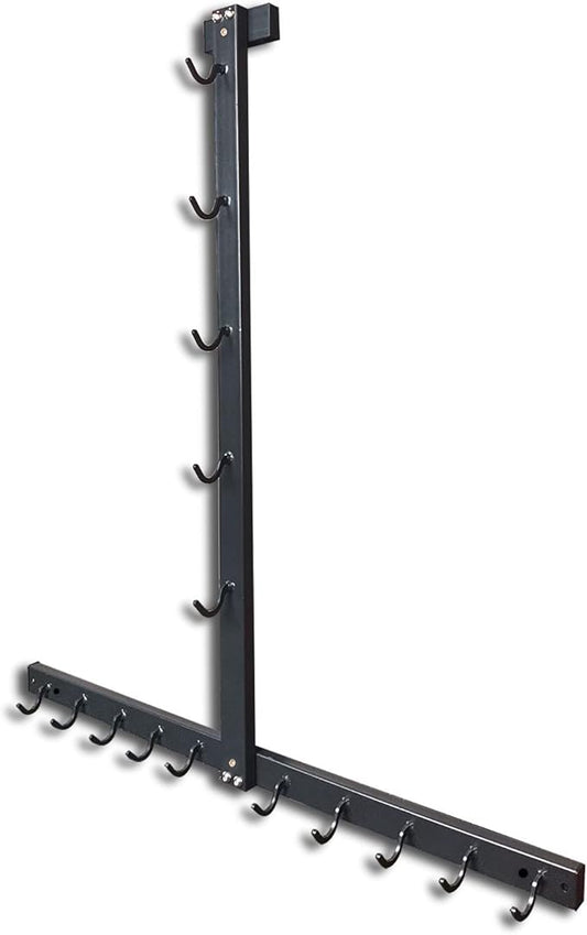 Gym Fitness LAT Pull Down Bar Storage Rack for Mag Grip - Heavy Duty A-Frame Stand for LAT Pulldown Attachments