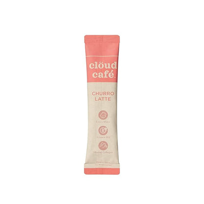 Collagen Infused Churro Latte Instant Coffee Packets - Vitamin B12, Marine Collagen, & Lions Mane Single Serve Instant Coffee (10 Sachets)