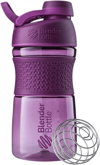 BlenderBottle SportMixer Shaker Bottle Perfect for Protein Shakes and Pre Workout, 20-Ounce, Plum