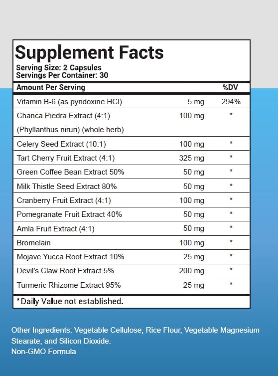 LYVV Uric Acid Cleanse with Chanca Piedra, Celery Seed Extract, Tart Cherry, and More for Uric Acid Regulating, Inflammation and Swelling Regulating.
