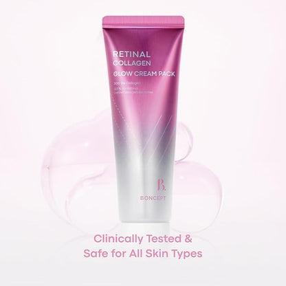 RETINAL COLLAGEN GLOW CREAM PACK, 1.69fl.oz/50ml, Hydrating, Moisture-Rich Cream, Nourishing Sleeping Pack, Soothing Facial Mask, Plumping&Firming