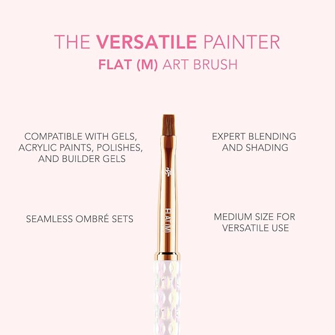 Kiara Sky Professional Nails *NEW* Gel Nail Art Brushes (Nail Art Brush - M Flat)