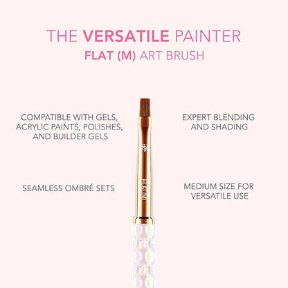 Kiara Sky Professional Nails *NEW* Gel Nail Art Brushes (Nail Art Brush - M Flat)