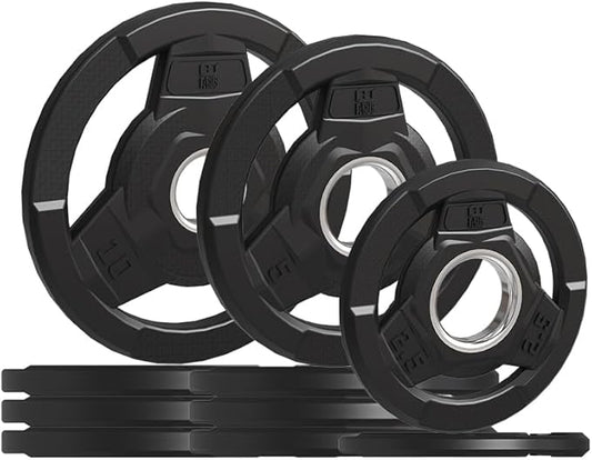 Weight Plate 2-Inch Rubber Coated Olympic Grip Plate 2.5/5/10/15/25/35/45 LB