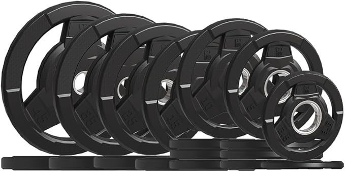 Weight Plate 2-Inch Rubber Coated Olympic Grip Plate 2.5/5/10/15/25/35/45 LB