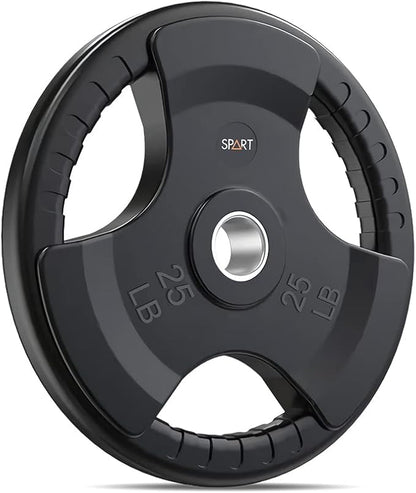 SPART Weight Plate 2-Inch Rubber Coated Olympic Grip Gym(5LB/10LB/25LB/35LB/45LB)