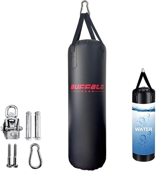 Buffalo Gear Heavy Water Punching Bag, 225LB 165LB 86LB Adjustable Training Punching Bag for Kickboxing Boxing Gym Home Training for Youths Kids
