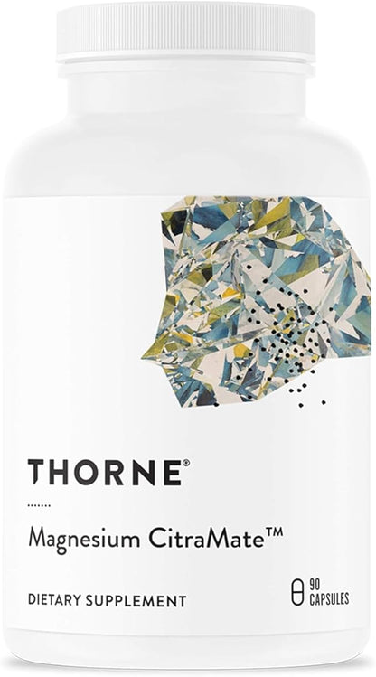 THORNE Magnesium CitraMate - Magnesium Supplement with Citrate-Malate - Support Heart, Skeletal Muscles, Cardiac, Lung Function, and Bone Density - Gluten-Free, Dairy-Free, Soy-Free - 90 Capsules